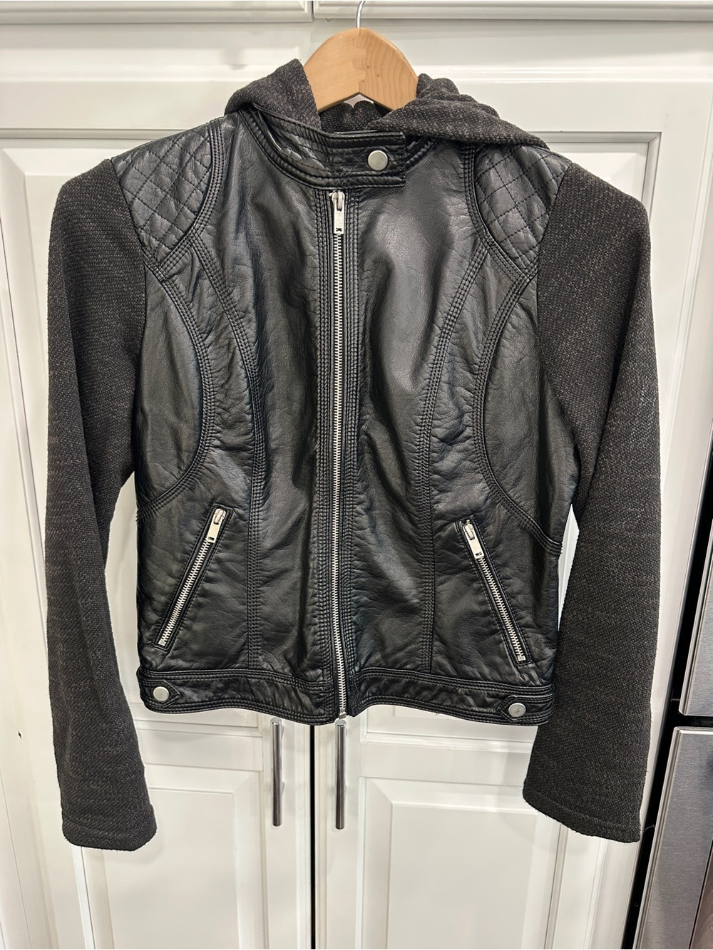 Xhilaration Faux Leather Hooded Jacket - Kids